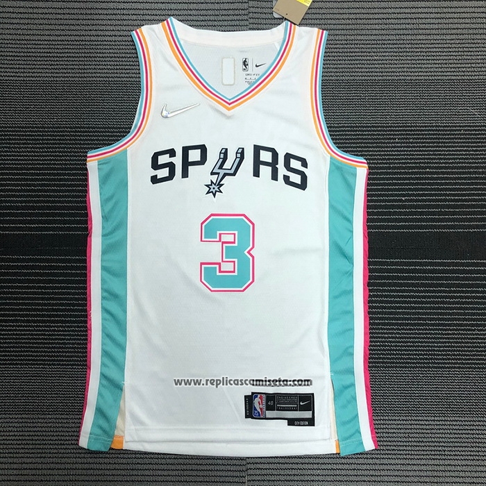 Camiseta San Antonio Spurs Keldon Johnson #3 Ciudad 2021-22 Blanco